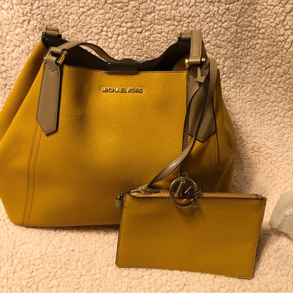Michael Kors Collection Handbags - MichaelKors mustard colored purse with wristlet included